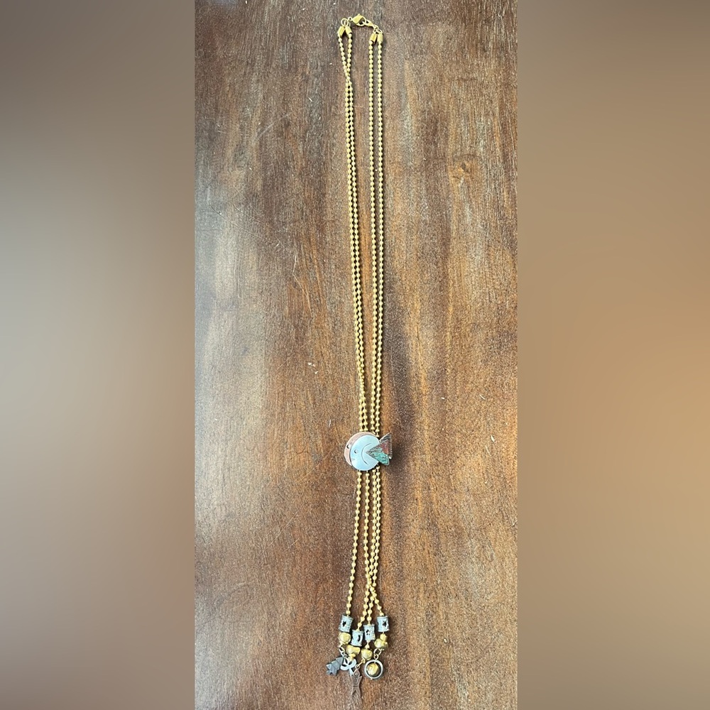 Vintage Liz Claiborne long necklace with fish and outdoor accents